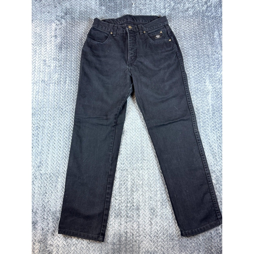 Harley Davidson Straight Jeans Mens 28x28 Black Denim Mid Rise Regular Fit 4883